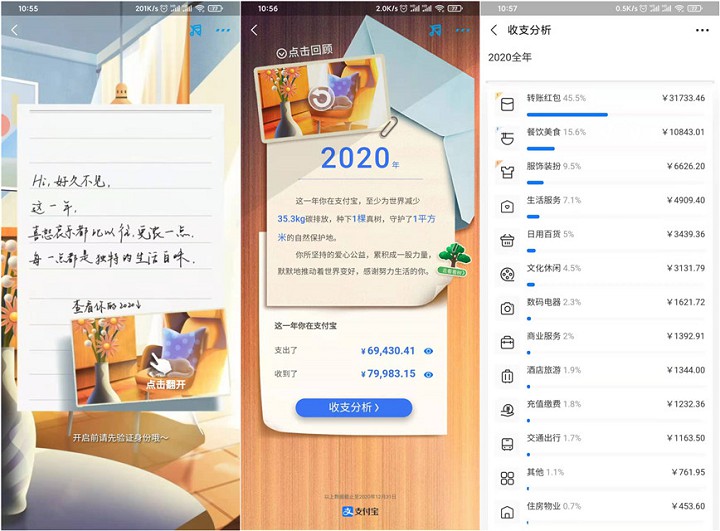 支付宝2020年账单正式上线:来看看你的收支分析 支付宝2020年账单正式上线:来看看你的收支分析