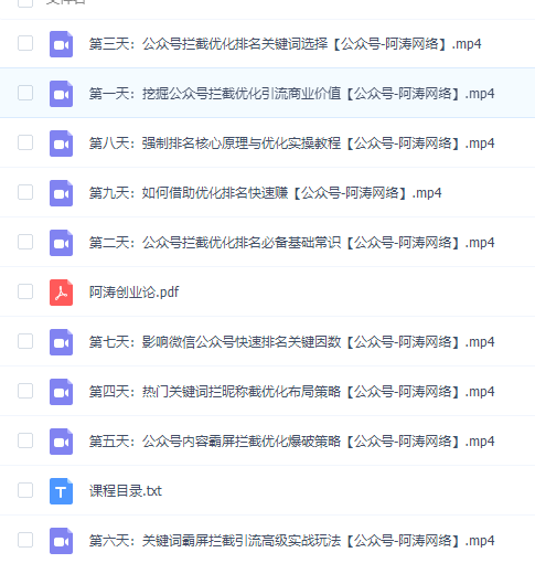 公众号霸屏SEO特训营教程【完结】 公众号霸屏SEO特训营教程【完结】