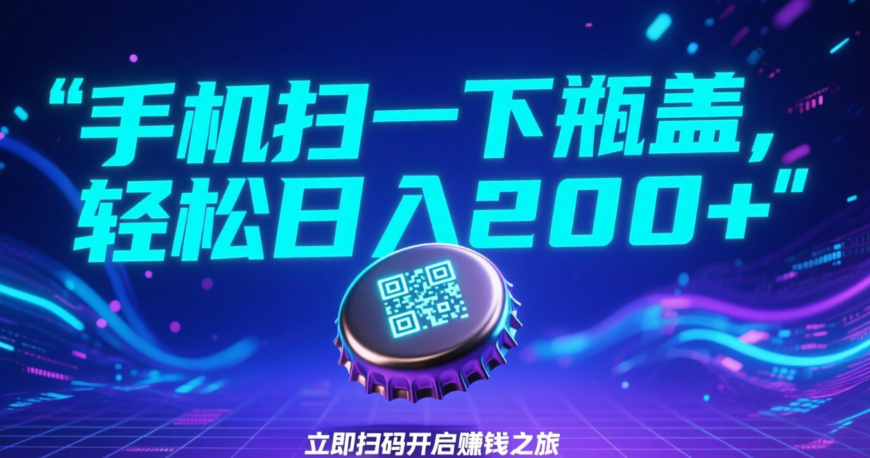 手机扫一下瓶盖,轻松日入200+ 第1张 手机扫一下瓶盖,轻松日入200+ 第1张